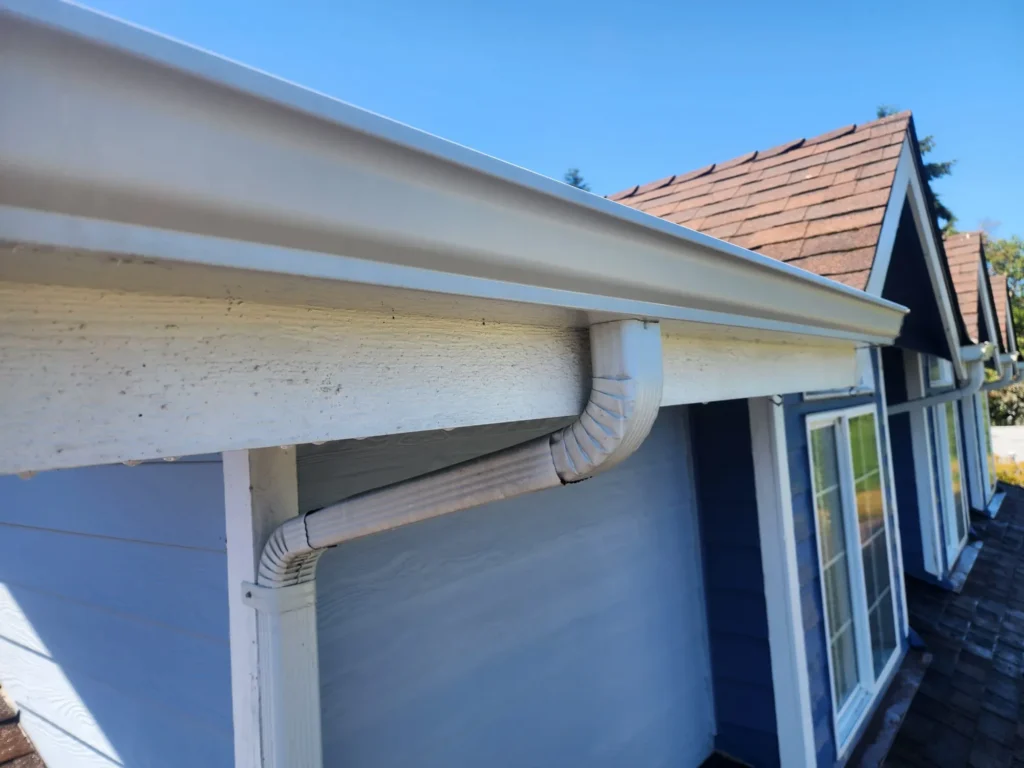 Gutter system directing water flow